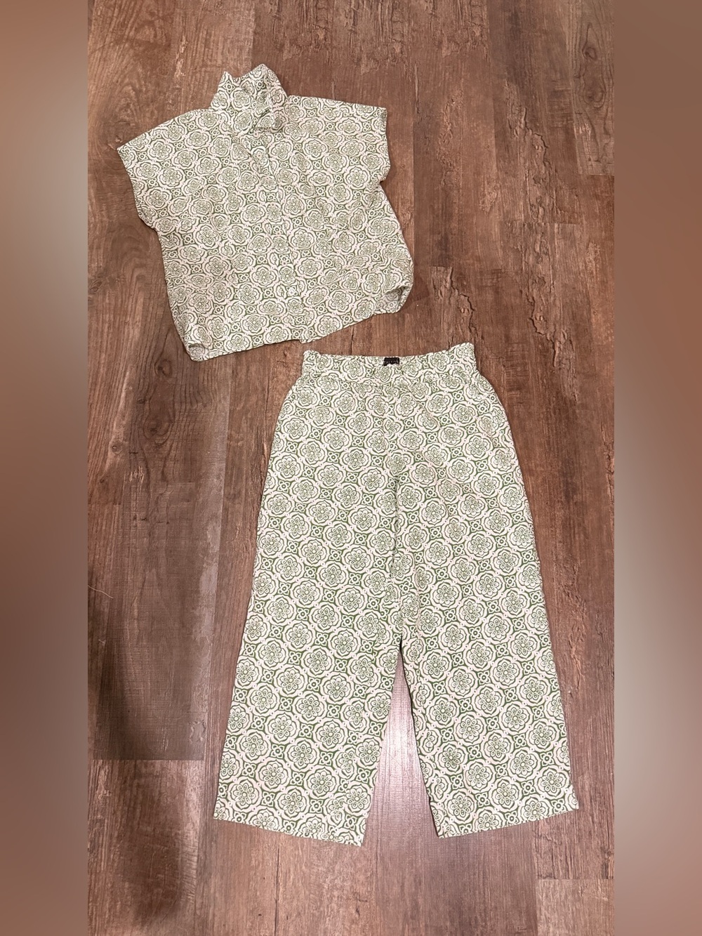 Talbots Green Patterned Chinos